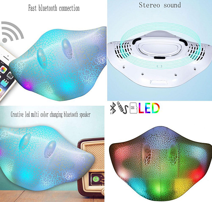 LED Lights Nightlight Wireless Portable Bluetooth Speaker
